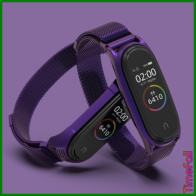 Dây đeo nam châm TF miband 4, MIBAND 3 chính hãng MIJOBS, dây đeo thay thế mi band 4 MI BAND 3 milanese loop viền vân TF