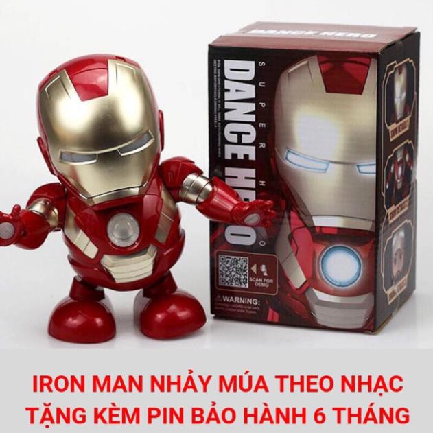 Đồ Chơi Siêu Nhân Iron Man loại đắt-Mở Mặt-Có Nhạc-Nhảy