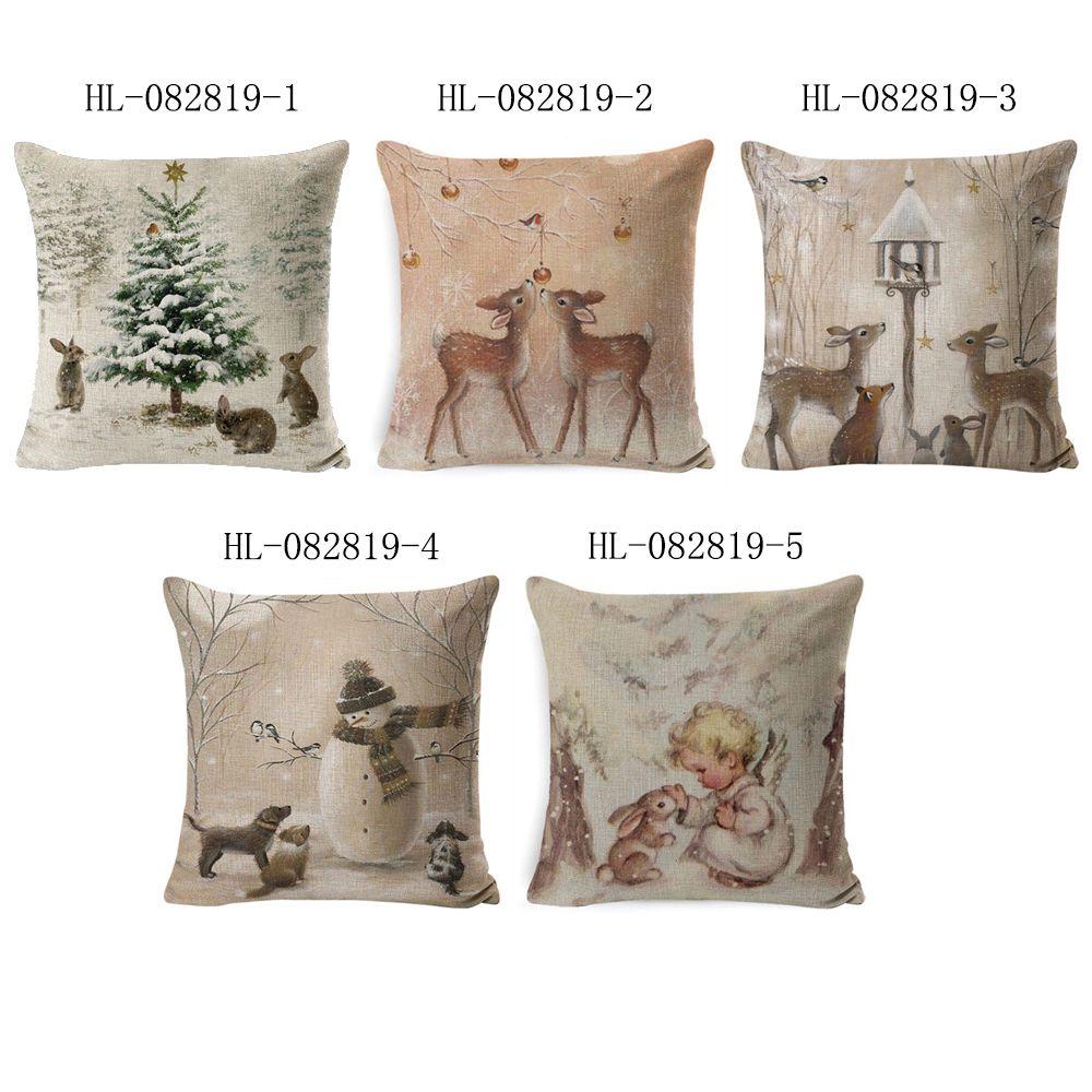 PINEVN Vỏ Gối Bông Giáng Sinh Mềm Mại Trang Trí Nhà Cửa