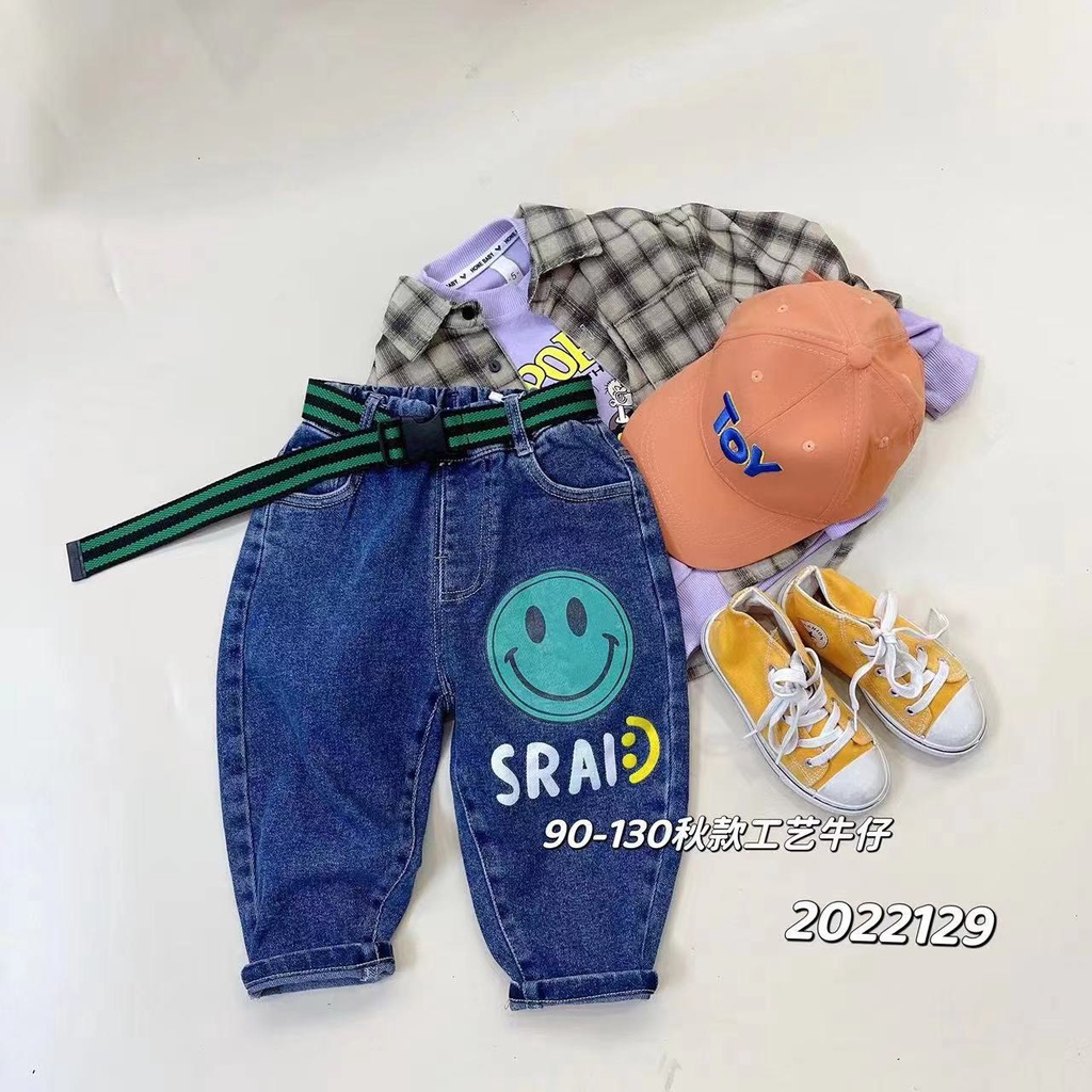 (12-23kg) Quần jeans bé trai bé gái loại đẹp có co giãn Quần bò cho bé kunkid