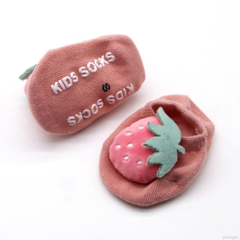 Vớ cotton em bé chống trượt thiết kế trái cây hoạt hình dễ thương