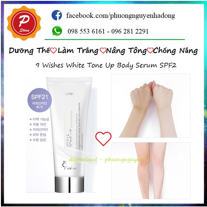 [Hot] Kem Dưỡng Trắng Da Toàn Thân 9 Wishes White Tone Up Body Serum 150ml8