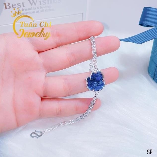 HÀNG CHUẨNLắc Tay Nữ - Vòng Tay Hồ Ly Bạc Kết Hợp Đá Phong Thủy Theo Mệnh, Mang Lại May Mắn, Tài Lộc