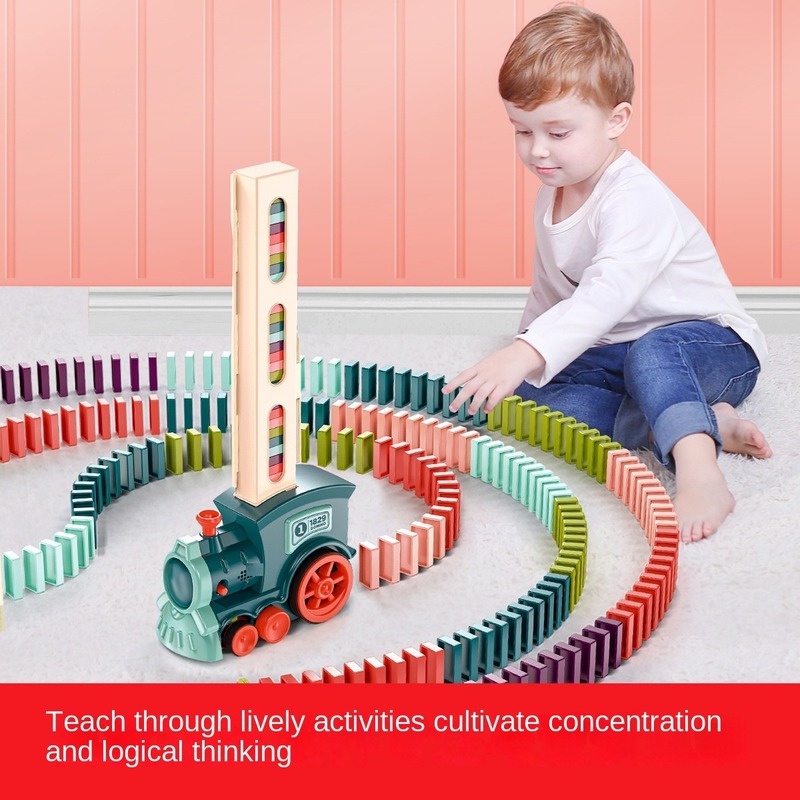 Mới Bộ Đồ Chơi Xe Lửa Domino Tự Động GYLMY76