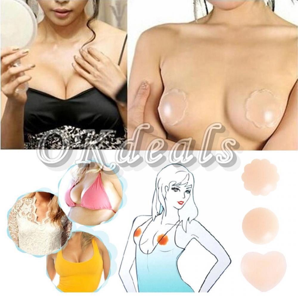 1 Cặp Miếng Lót Ngực Hình Tròn Có Thể Tái Sử Dụng