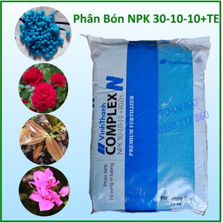 Phân bón NPK 30-10-10+TE Complex cao cấp (1kg), Chuyên bung chèo ra đọt, lá xanh dày