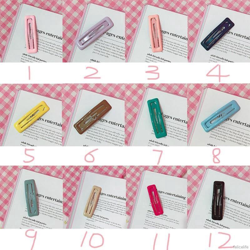 Kẹp tóc bản to trơn màu cá tính cho nữ