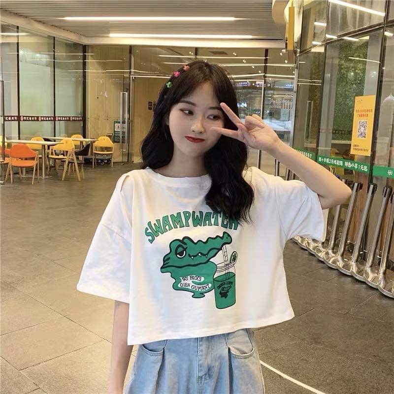 [FREESHIP ĐƠN TỪ 50K] Áo croptop cá sấu Swamp NTA0220