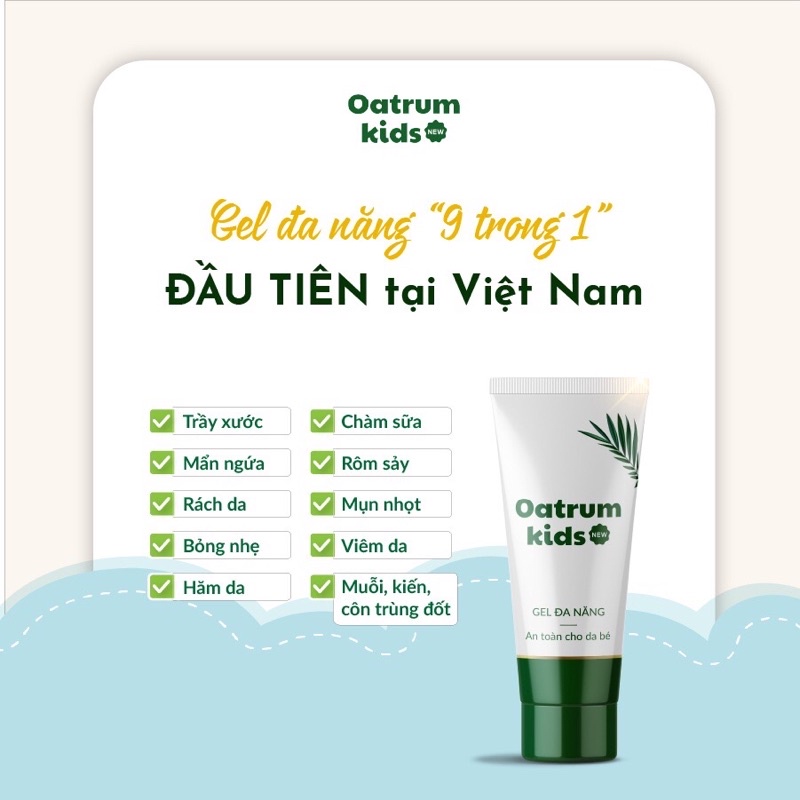 (CHÍNH HÃNG) Gel Bôi Oatrum Kids - Hăm, Tràm Sữa, Mụn Nhọt, Rôm Sẩy Trẻ Sơ Sinh - 20g