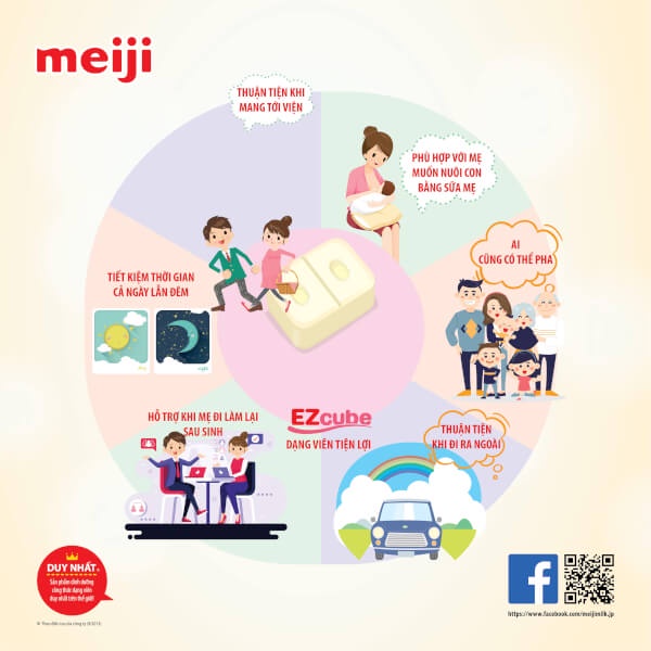 Sữa Bột Meiji Nhập Khẩu 16 thanh Số 0 Infant Formula 432g