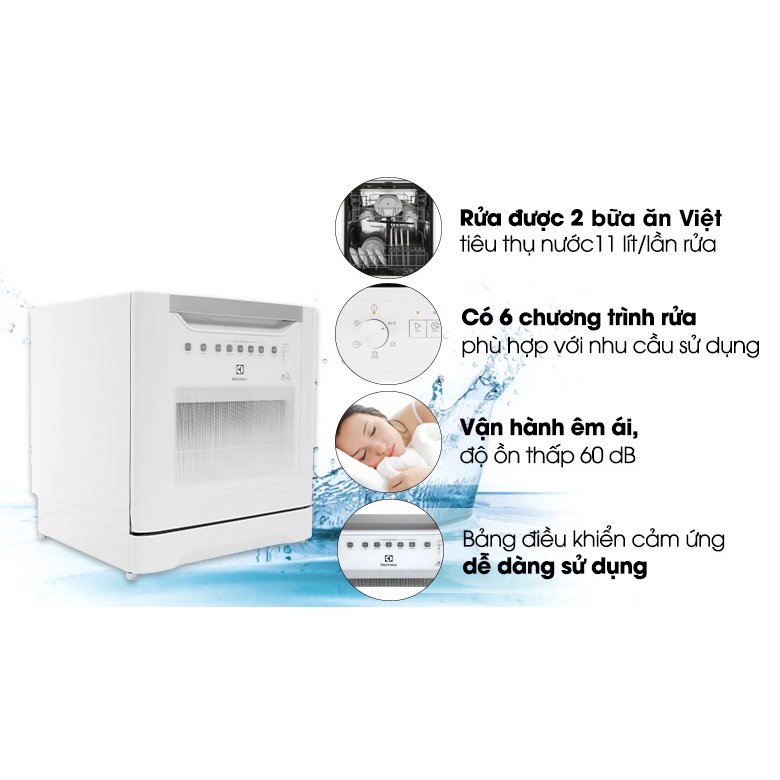 Máy rửa chén mini Electrolux ESF6010BW - Showroom.TV.HCM