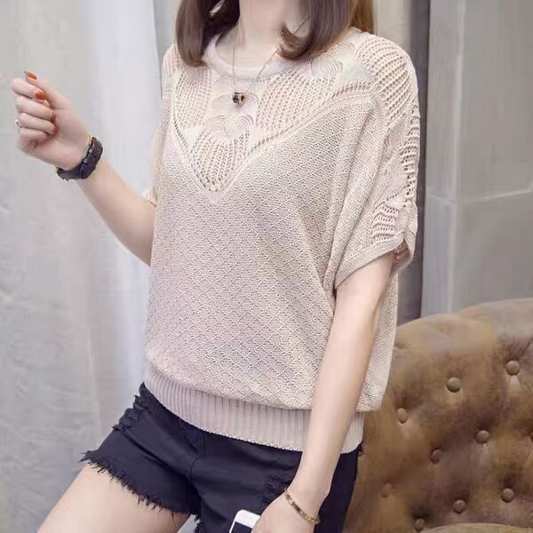 ÁO LEN NỮ TAY LỬNG CỔ  REN