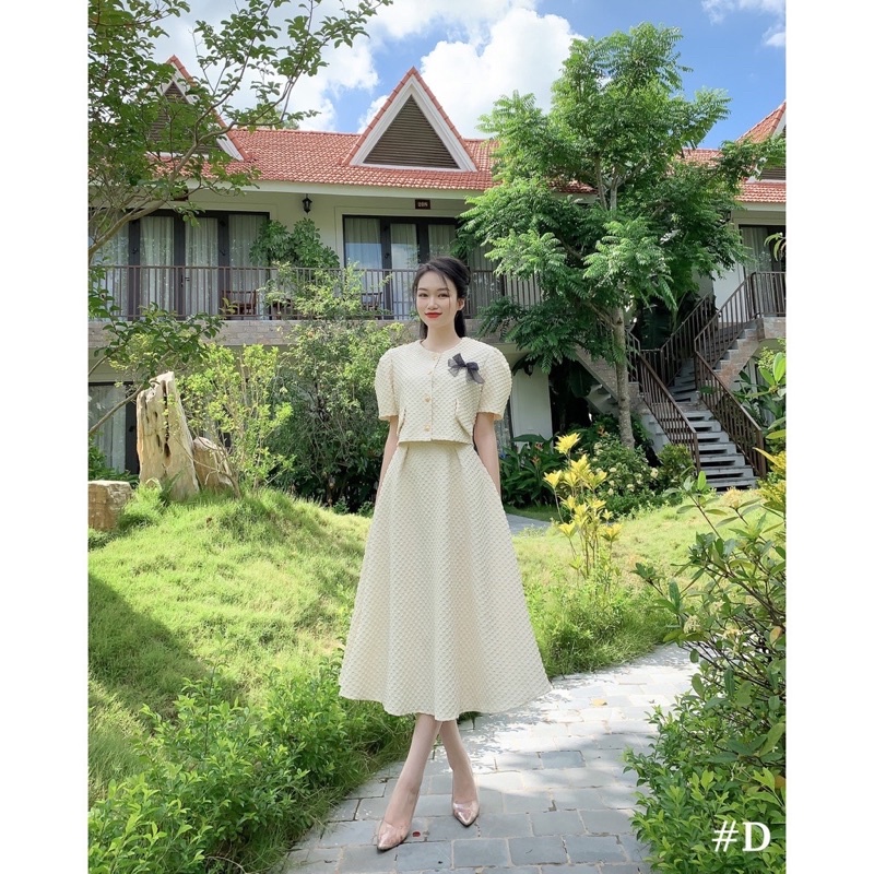 Sét Tiểu Thư Công Sở JARI-CLOTHES Đi Chơi Làm Dự Tiệc Chân Váy Dài Bo Chun Bigsize