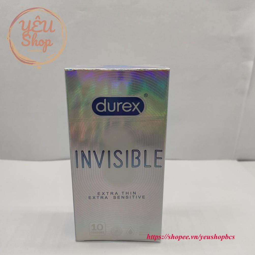 Bao cao su Durex Invisible Extra Thin extra sensitive siêu mỏng siêu mạnh chân thật hương yêu hộp 10c