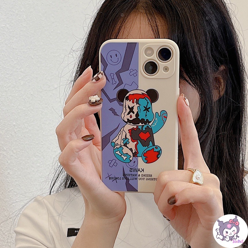 Ốp Lưng Compatible For iPhone 13 12 11 Pro Max SE2020 X XR Xs Max 7 8 6 6s Plus Phone Case For Fashion Gloomy Bear Casing Soft Silicon TPU Shockproof Protective Cover
