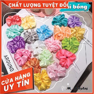 Cột Tóc Vải Scrunchies 🌈 Màu Trơn Phi Bóng Phong Cách Hàn Quốc Hot Trend - Buộc tóc vải