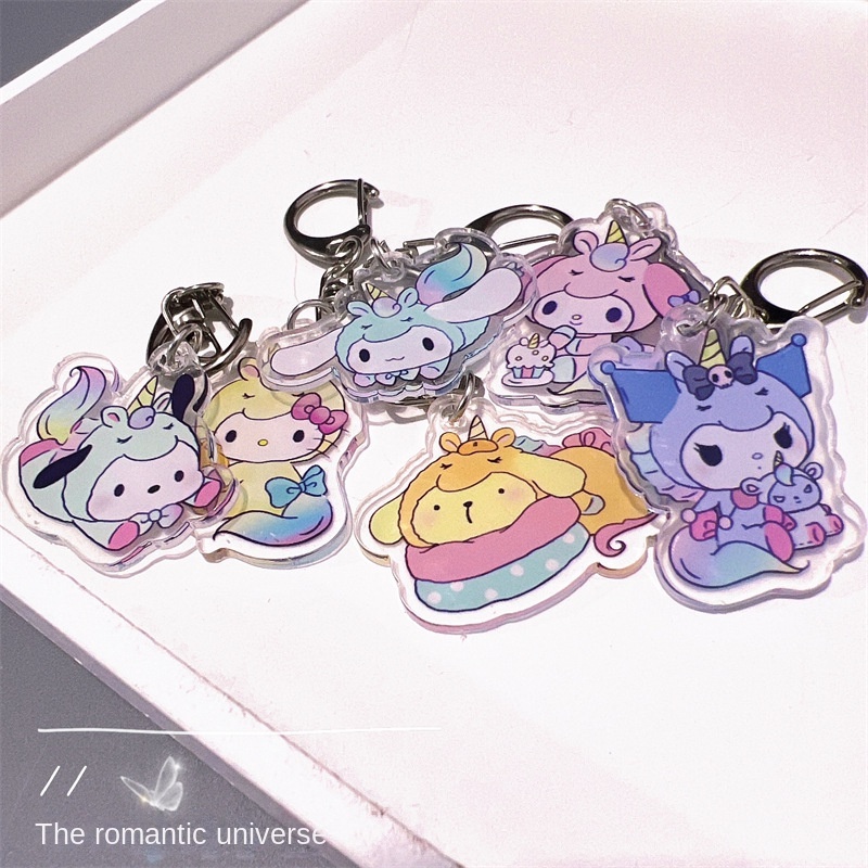 Dream Wonderland Móc Khóa Acrylic Hình Kỳ Lân Hoạt Hình Siêu Nữ Tính