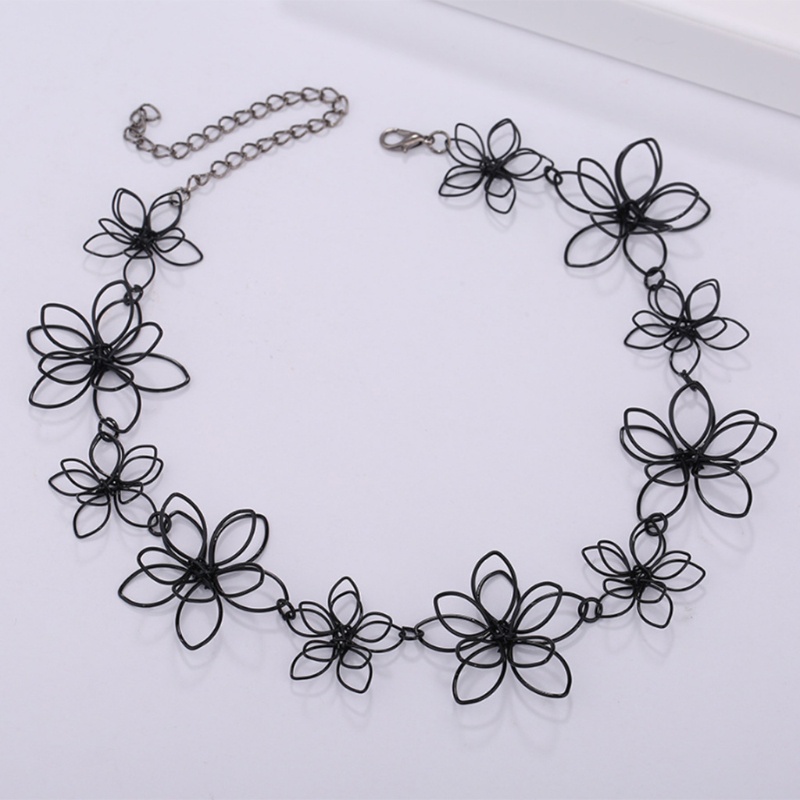 Vòng Cổ Choker Ngắn Mặt Hoa Màu Đen 14 '' Thời Trang Cho Bạn Gái