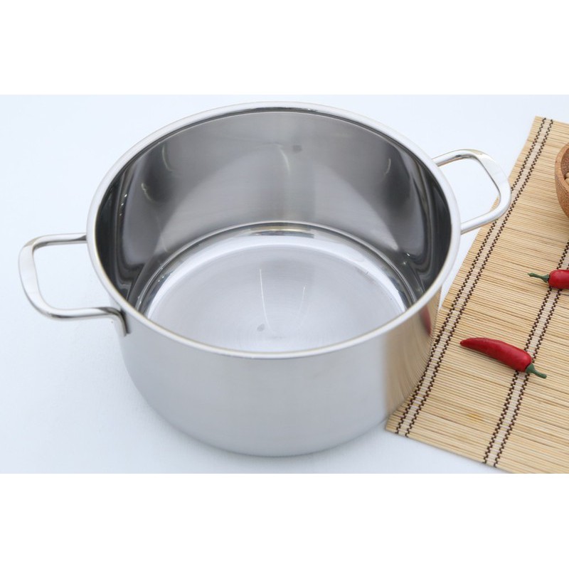 Nồi Inox Fivestar 3 Đáy Inox 430 Nắp Kính Sử Dụng Được Trên Bếp Điện Từ