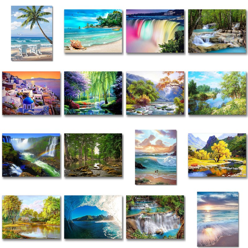 Tranh đính đá 5D DIY phong cách bờ biển độc đáo chất lượng cao | BigBuy360 - bigbuy360.vn