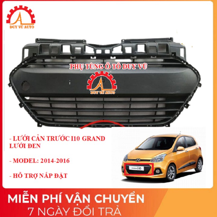 lưới cản trước hyundai i10 grand lưới đen đời 2014-2016