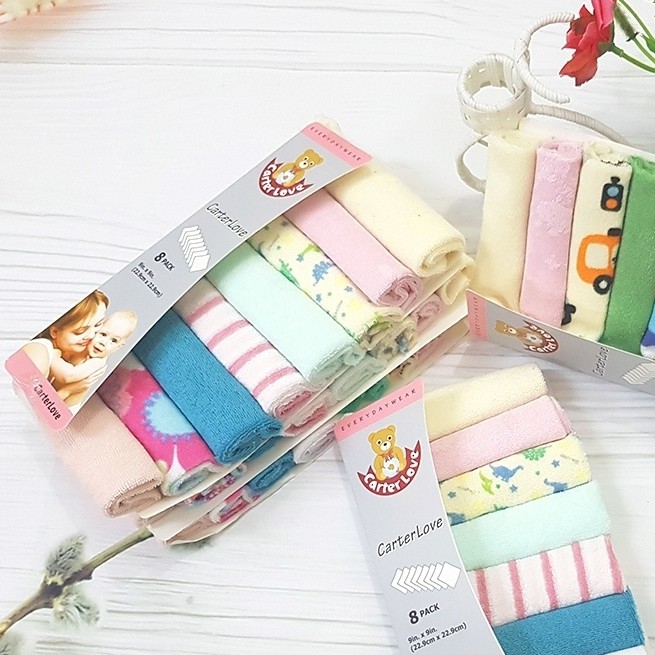 Khăn Mặt Carter Cho Bé Siêu Mềm ( Set 8c )