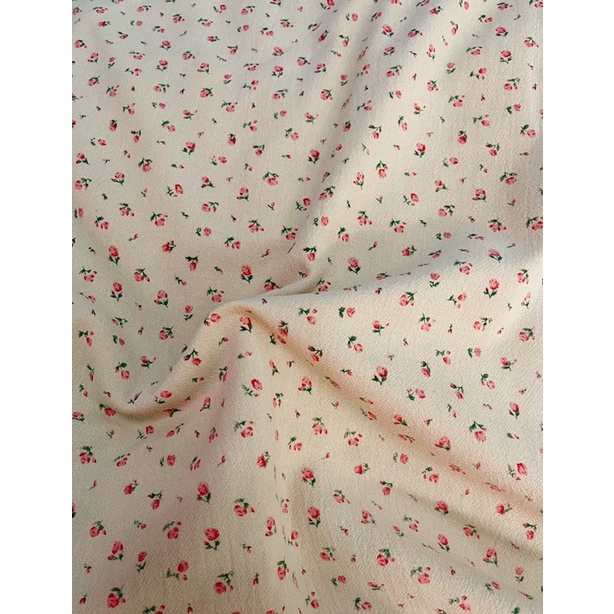 vải thô đũi cara mềm mát 100% cotton in hoa siêu xinh phù hợp may váy,áo cho mẹ bé và may khẩu trang handmade