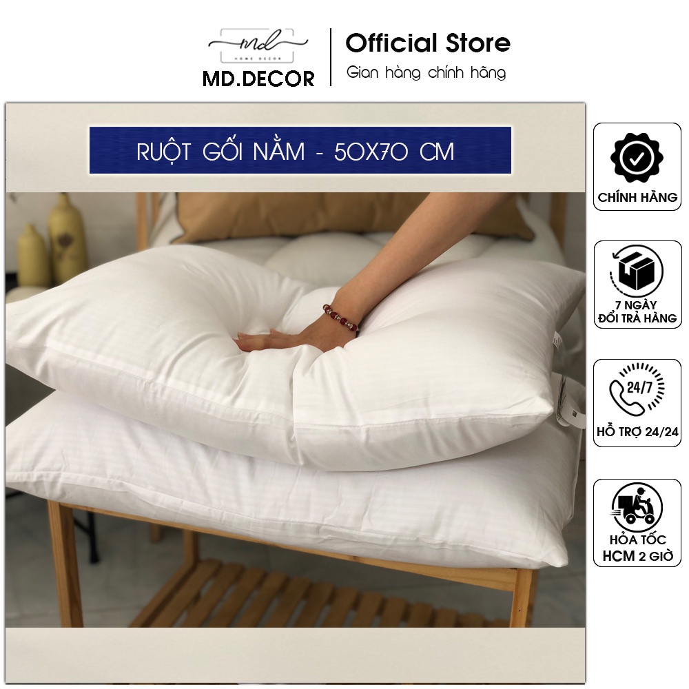 Ruột gối nằm Xuất Khẩu Nhật cao cấp MD.Decor - Chăn ga gối kích thước 50cmx70cm
