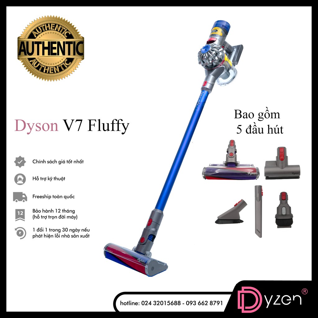 [100% Authentic] Máy hút bụi cầm tay Dyson V7 Fluffy bộ lọc HEPA Bảo hành 12 tháng