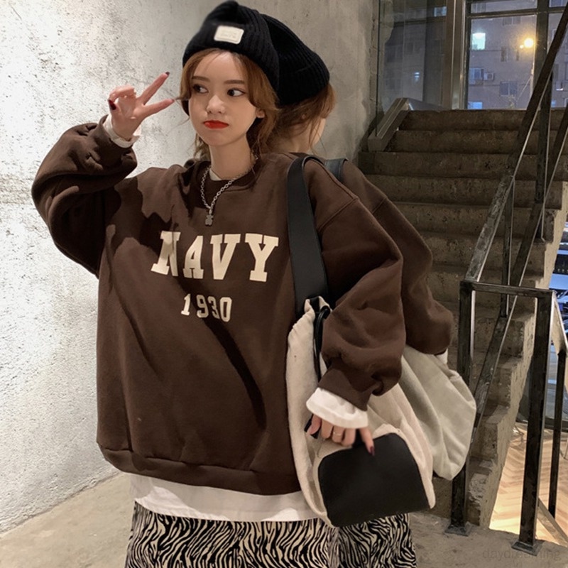 Áo Hoodie Nữ Tay Dài In Chữ Thời Trang Trẻ Trung