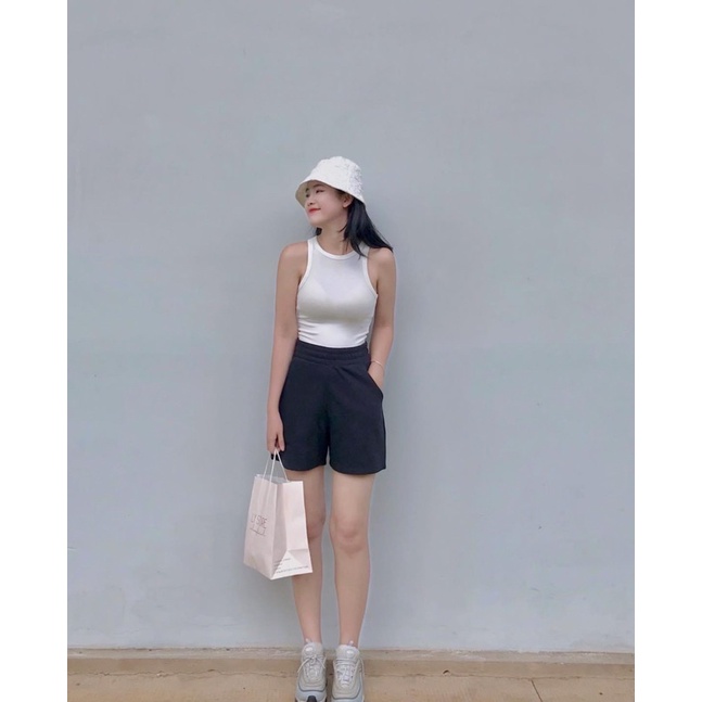 quần đùi short nữ form rộng chất thun nỉ da cá dày mịn | BigBuy360 - bigbuy360.vn