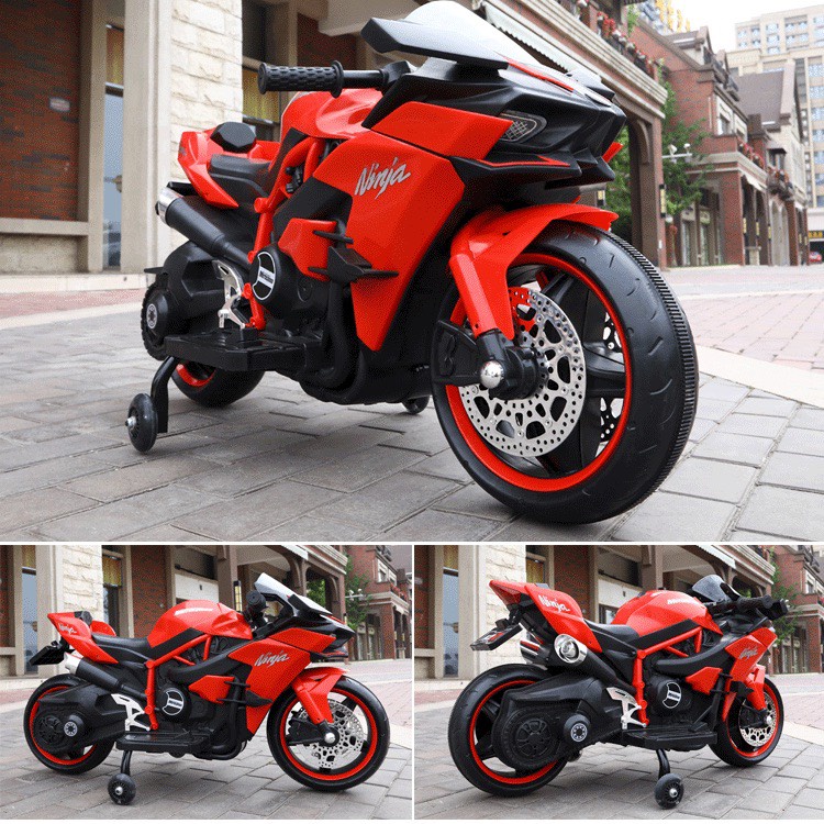 Mô tô điện Ninja H2R cho bé, Xe máy điện trẻ em sử dụng chân đạp ga