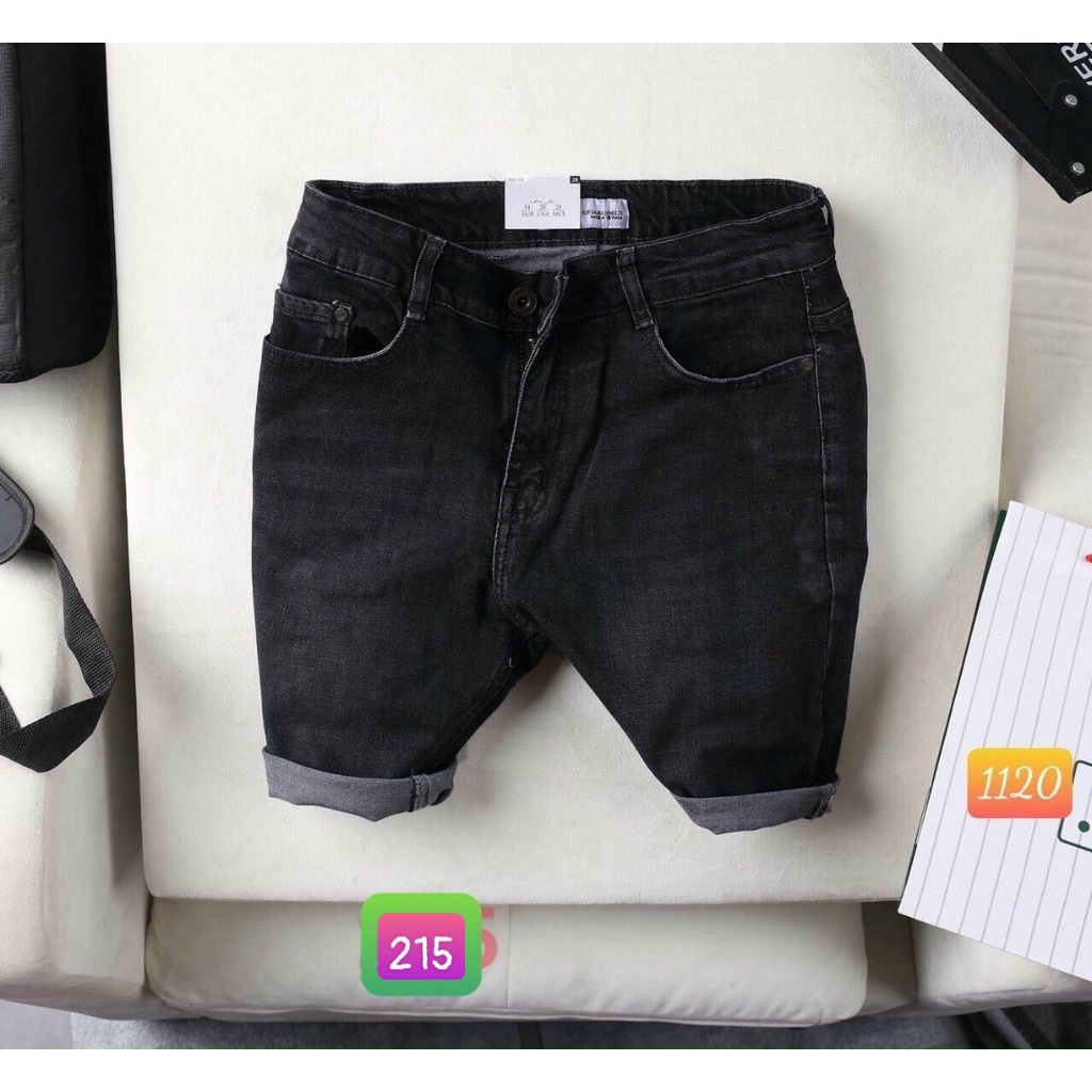 Quần Short Jean Đùi Rin Nam Xanh Trơn Không Rách Co Giãn 4 chiều M283