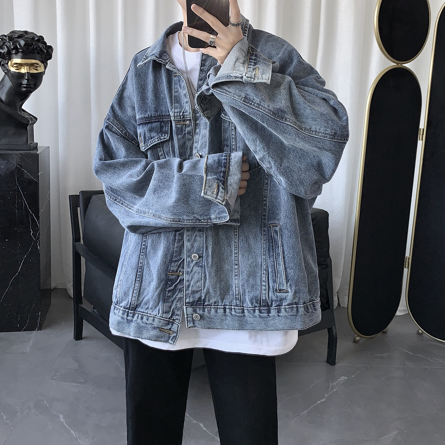 Áo Khoác Denim Thời Trang Xuân Thu Hàn Quốc Cho Nam | BigBuy360 - bigbuy360.vn