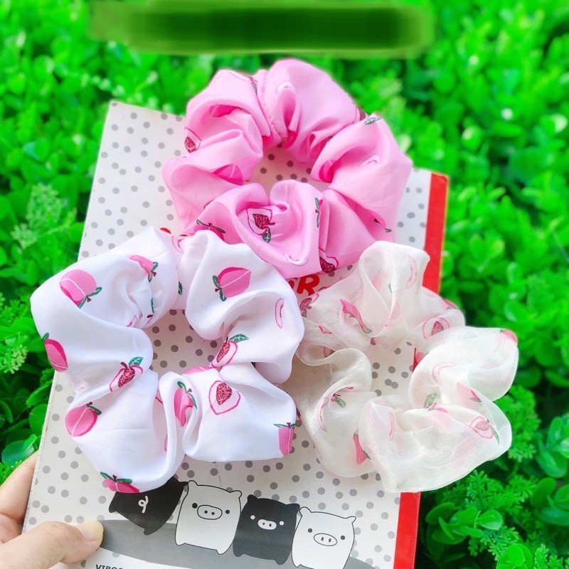 Combo 3 cột tóc vải scrunchies cao cấp