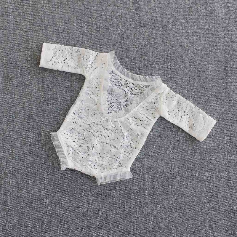Set 3 Món Áo Liền Quần + Chân Váy + Băng Đô Ren Chụp Ảnh Cho Bé