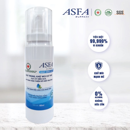 Chai xịt diệt khuẩn, khử mùi cơ thể ASFA Body 60ml - thương hiệu đến từ Nhật Bản