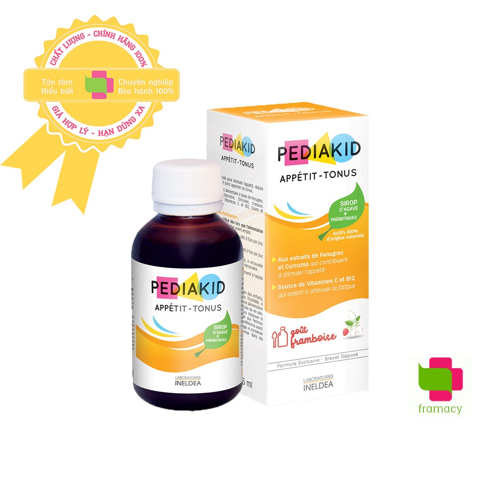 Pediakid Appetit Tonus, Pháp (125ml) Siro giảm biếng ăn, giúp ăn ngon miệng cho bé 6 tháng tuổi trở lên