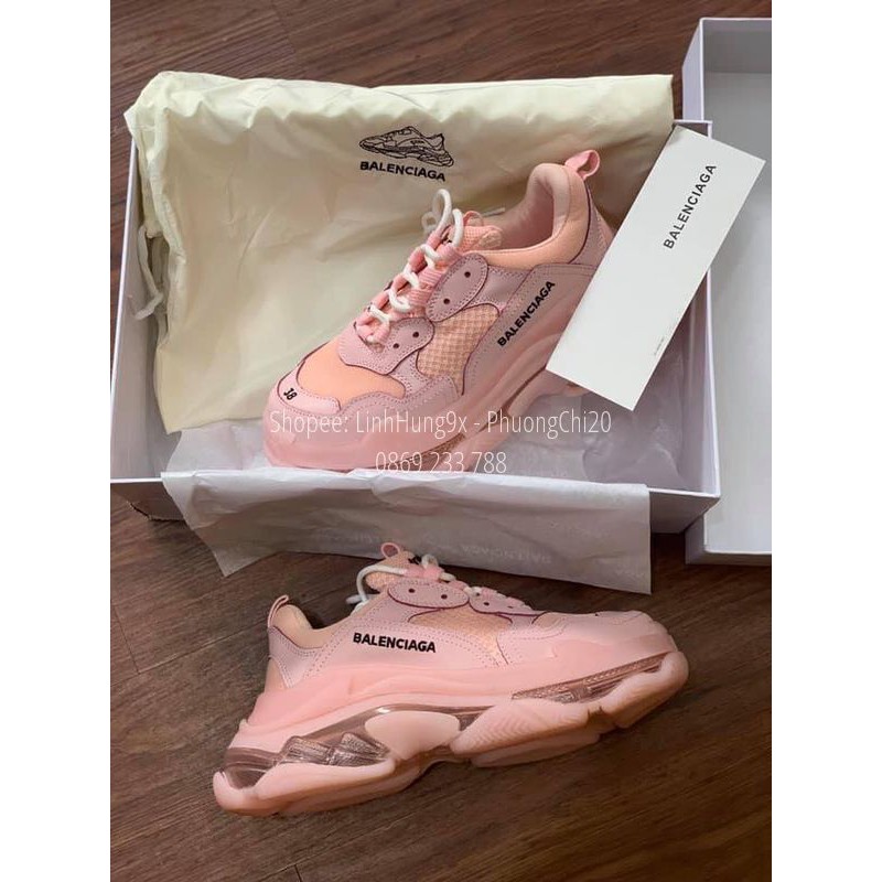 [REP Full Box - Free Ship] Giày Balenciaga Triple S Hồng Đế Phân Tầng Cao Cấp