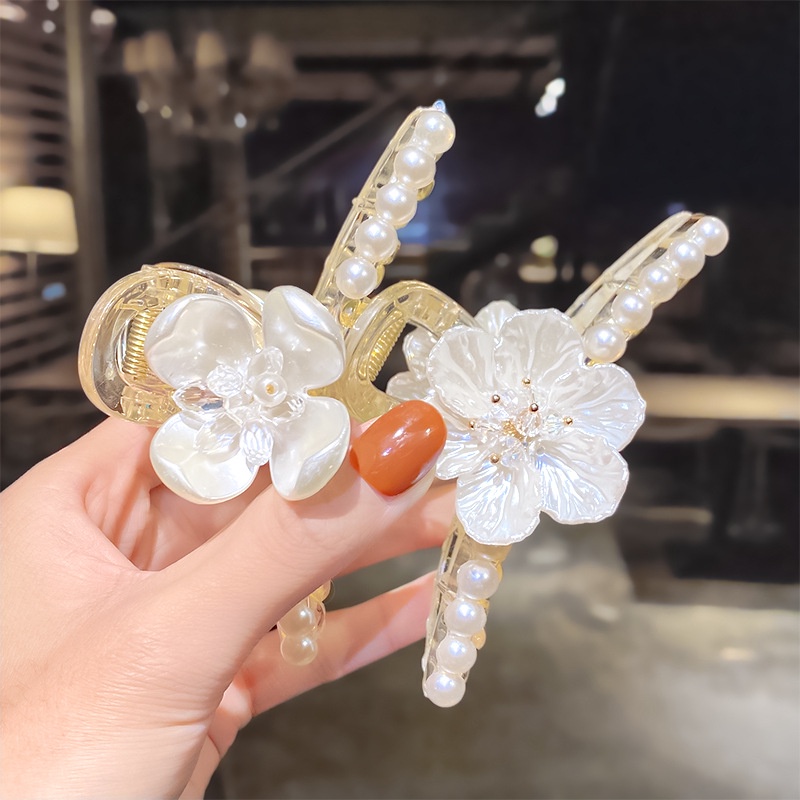 Kẹp Tóc Hình Hoa Đính Ngọc Trai Thời Trang Hàn Quốc Cho Nữ