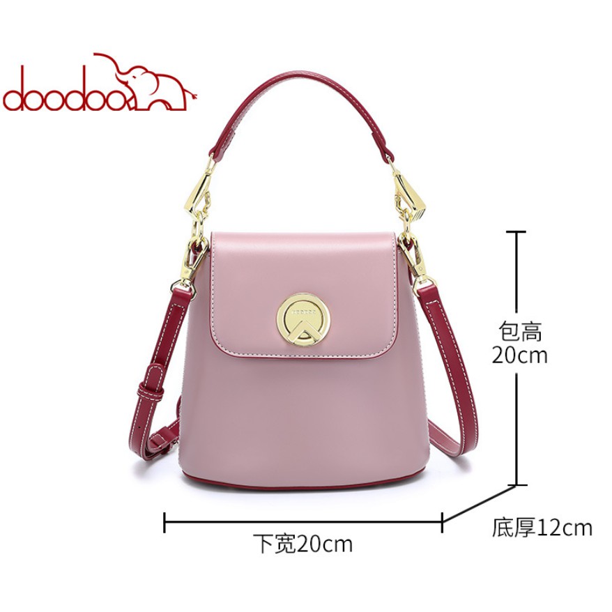 Túi xách tay phong cách Hàn Quốc phối khóa chữ V doodoo D8352