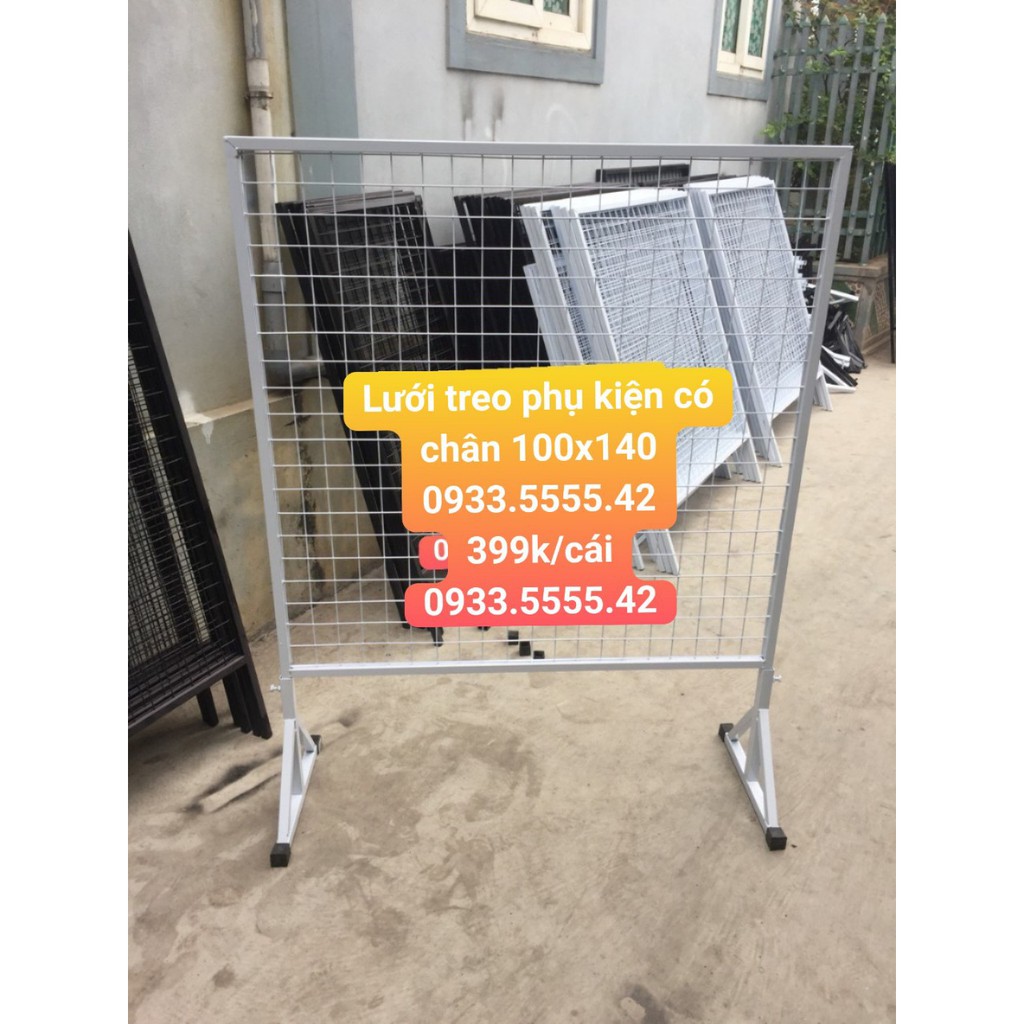 Khung lưới có chân (có loại bánh xe)- không chân treo phụ kiện 1MX1M4  [ FREE SHIP-RẺ] tặng 10 móc cài lưới