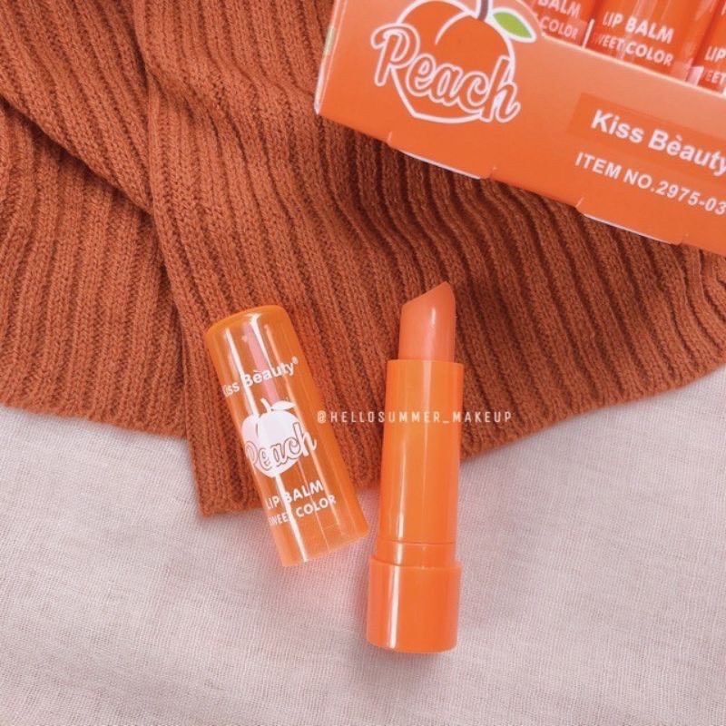 ( Chính hãng) Son dưỡng môi hồng mùi đào kiss beauty | BigBuy360 - bigbuy360.vn