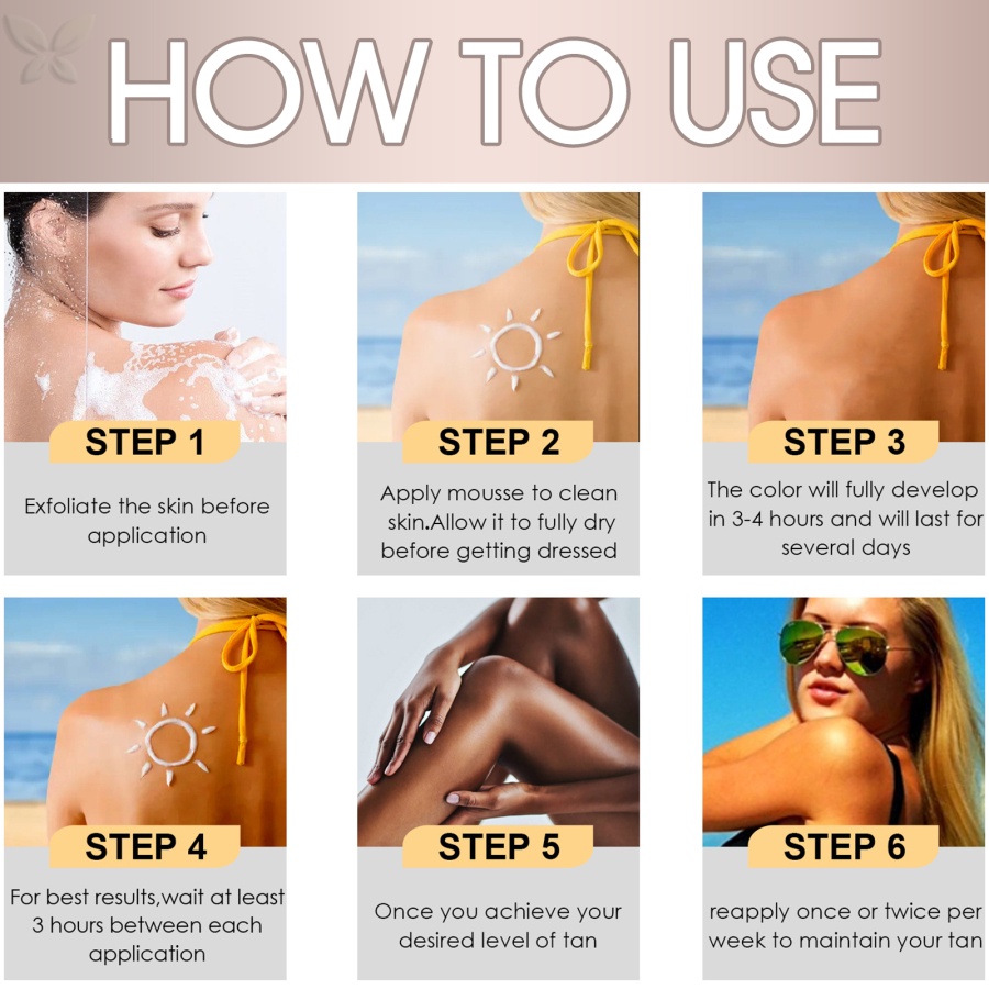 Kem nhuộm da đầu nhấn Tanning Mousse Solarium Mak trang điểm 60ml