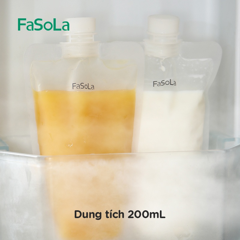 Túi đựng trà sữa, nước trái cây 200ml (10 túi) FASOLA FSLDZ-511