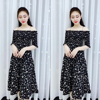 Váy hoa nhí trễ vai
