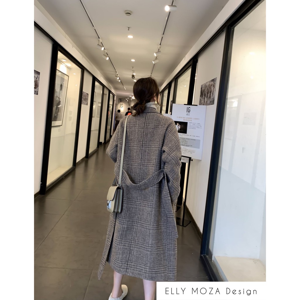 Áo dạ kẻ caro dáng dài cao cấp hàn quốc | BigBuy360 - bigbuy360.vn