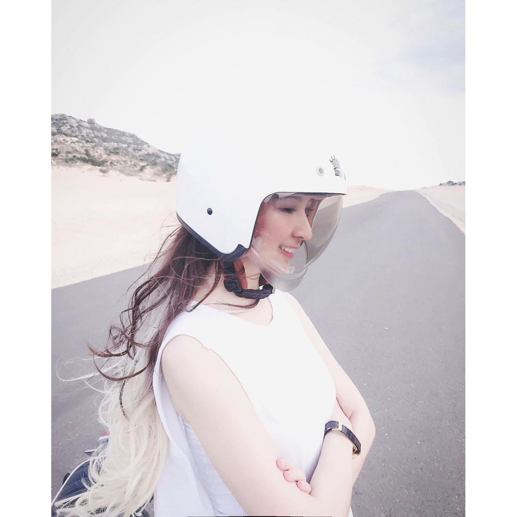 Nón bảo hiểm 3/4 kính âm Royal M139 Trắng (tặng balo rút)