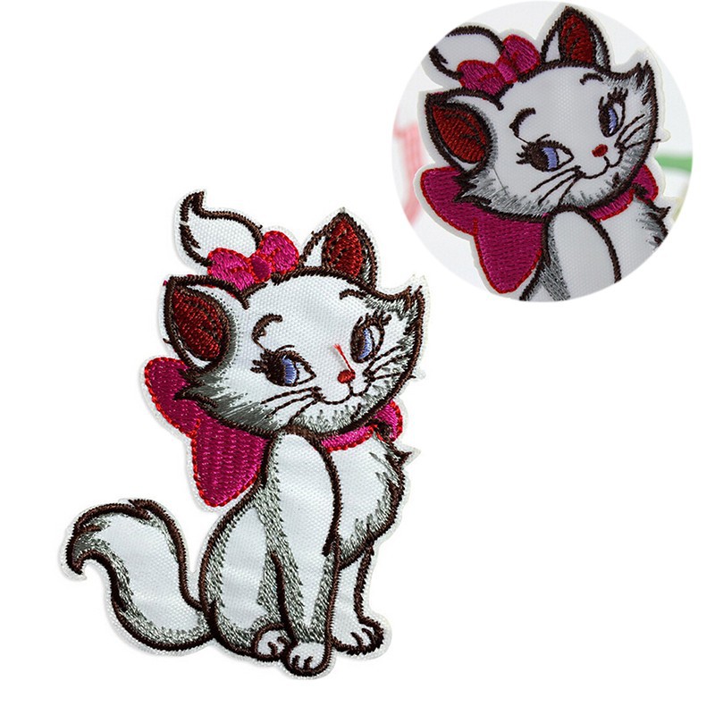 Sticker Ủi Thêu Hình Mèo Dễ Thương