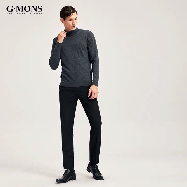 Áo thun cổ lọ vải nỉ ,màu xám chuột